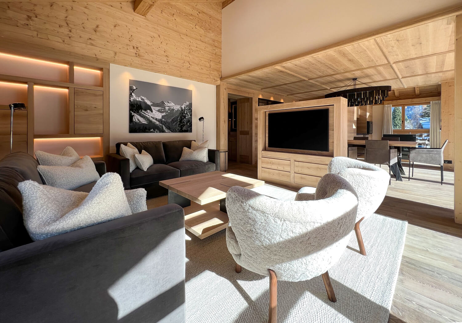 Moderne Ferienwohnung in den Bergen - Bärtsch Architektur, Baumanagement, Innenarchitektur, Innenausbau - Klosters (Graubünden) Zürich